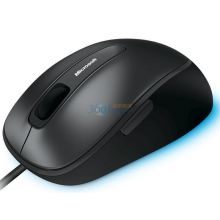 微软 (Microsoft) 舒适蓝影鼠标4500 灰黑色 有线鼠标 纵横滚轮