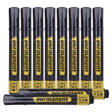 晨光(M&G)文具黑色可加墨单头记号笔 快干油性马克笔 10支/盒APM26302