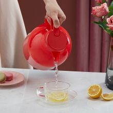 炊大皇 保温壶 家用保温瓶 玻璃内胆热水瓶1.5L (玫红色）