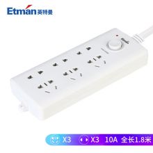 英特曼（Etman） 插座插排带开关接线板排插创意拖线板电源转换器6位1.8米 ETM-C563.1