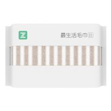 最生活（a-life）毛巾 洗脸巾 纯棉强吸水毛巾 全棉条纹面巾 成人家用 棕白