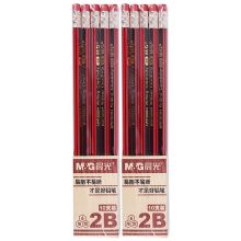 晨光(M&G)文具2B六角木杆铅笔 学生经典红黑抽条考试铅笔(带橡皮) 20支/盒AWP30804
