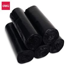 得力(deli)5卷(150只)办公生活垃圾袋50*60cm  黑色33071