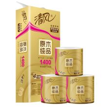 清风（APP） B22AFJ1 卷纸 原木纯品金装系列 4层加厚140克卫生纸巾10卷