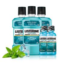 李施德林 (Listerine) 漱口水冰蓝劲爽口味清新口气深层清洁 (500mL*3瓶+100mL*2瓶)套装