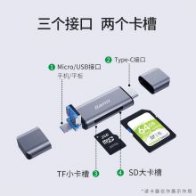 绿巨能（llano） LJN-CC1011 USB3.0 多功能五合一读卡器支持OTG/USB3.0/SD/Type-C/TF/MicroUSB相机读卡器