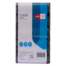 得力(deli)5卷(150只)平底点断式办公生活大容量垃圾袋40*45cm 黑色18742