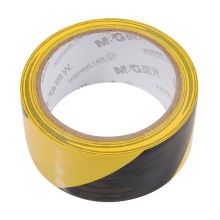 晨光(M&G)文具警示胶带 黑黄斑马线警戒地标贴 48mm*20y 单卷装AJD95749