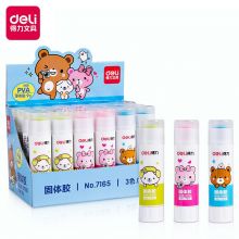 得力(deli)9g彩色PVA固体胶水/胶棒 糖果色胶体涂抹显色 3色/24支 7165