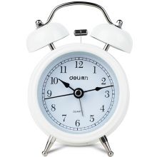得力(deli)迷你夜光低噪音闹钟 家庭卧室懒人闹钟学生闹钟 颜色随机9024