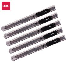 得力(deli)5把金属小号美工刀 自动锁裁纸刀小刀 银色2058-05