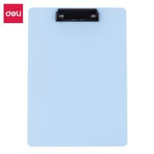 得力(deli)A4书写板夹 金属强力夹塑料文件夹 64502浅蓝色