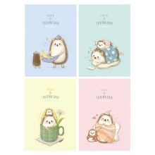 得力(deli)12本A5/40张哎呦猬系列学生缝线软抄本 记事本日记本笔记本 FA540