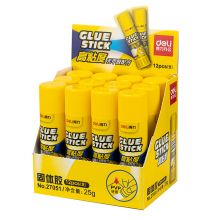得力(deli)25g高粘性固体胶水 无甲醛快干耐用胶棒 12支装 27051