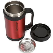 乐扣乐扣(lock&lock)真空马克杯商务杯子不锈钢水杯 红色400mL保温杯LHC4030R