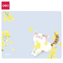 得力(deli)办公鼠标垫 时尚印花橡胶防滑  蓝色83001