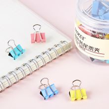宝克(BAOKE)大号金属燕尾夹票据夹子 彩色 15mm 筒/60pcs BC1366