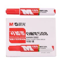 晨光(M&G)文具红色S08易擦白板笔 单头办公会议笔 10支/盒AWMV2002