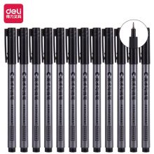 得力(deli)0.5mm美术针管笔描边勾线笔 黑色12支/盒 S566