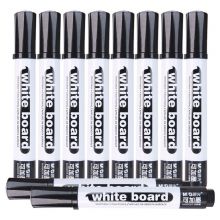 晨光(M&G)文具黑色办公白板笔 可加墨无痕速干会议笔 单头记号笔 10支装AWM26301