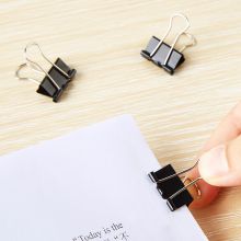 宝克  大中小号黑色金属燕尾夹票据夹子 黑色 15mm 筒/24pcs BC1315
