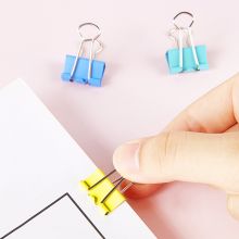 宝克(BAOKE)大号金属燕尾夹票据夹子 彩色 19mm 筒/40pcs BC1365