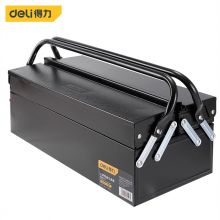 得力(deli) DL6231 加厚型金属工具箱双层翻盖设计 双把手家用多功能五金工具收纳盒车载维修工具盒18英寸