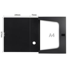 得力(deli)10只75mm加宽塑料档案盒 加厚文件盒 党建资料盒 财务凭证收纳盒 33203黑色