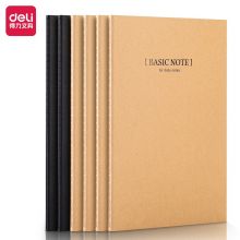 得力(deli)6本A5/60张牛皮纸缝线软抄本 办公记事本33458-6