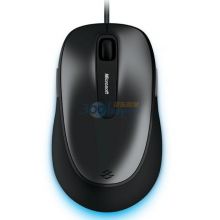 微软 (Microsoft) 舒适蓝影鼠标4500 灰黑色 有线鼠标 纵横滚轮