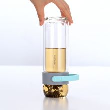 乐扣乐扣（LOCK&LOCK） 玻璃杯茶水分离杯子商务 随手水杯 250ML薄荷绿色 LLG647MIT