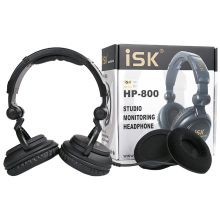 iSK HP800入门级专业监听头戴式耳机 全封闭可折叠式设计电脑手机声卡通用黑色