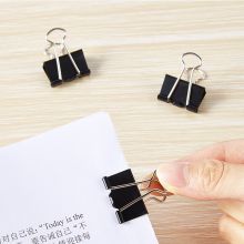 宝克 大中小号黑色金属燕尾夹票据夹子 黑色 25mm 筒/48pcs BC1325